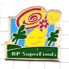 ピンバッジ・花と太陽と家BP石油 BP-SUPER-FIOUL BRITISH-PETROLEUM ENGLAND