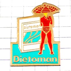 ピンバッジ・パラソル日焼けした女の子 DIETOMAN