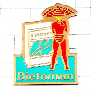 ピンバッジ・パラソル日焼けした女の子 DIETOMAN