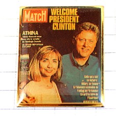 ピンバッジ・クリントン大統領夫妻パリマッチ雑誌表紙 HILLARY-CLINTON BILL-CLINTON PRESIDENT USA