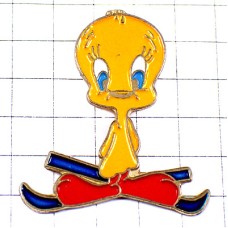 ピンバッジ・トゥイーティー漫画ワーナー鳥スキー板 TWEETY WARNER