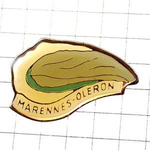 ピンバッジ・カキ牡蠣オイスター貝オレロン島 MARENNES OYSTER OLERON ISLAND FRANCE