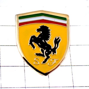 ピンバッジ・フェラーリ黒馬エンブレム車ＳＦロゴ SCUDERIA-FERRARI