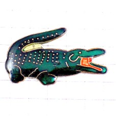 ピンバッジ・ラコステ緑色のワニ鰐 LACOSTE FRANCE