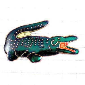 ピンバッジ・ラコステ緑色のワニ鰐 LACOSTE FRANCE