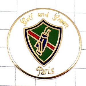 ピンバッジ・パリのゴルフ場バッグ紋章グリーン GOLF PARIS FRANCE