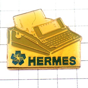 ピンバッジ・ワープロ機械コンピュータのエルメス HERMES TYPEWRITER