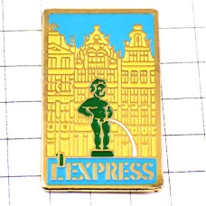 ピンバッジ・ベルギー小便小僧ブリュッセル市庁舎エクスプレス誌 BRUXELLES BRUSSEL BELGIUM MANNEKEN L-EXPRESS