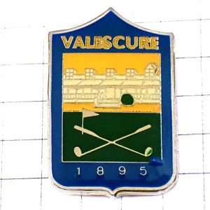 ピンバッジ・ゴルフ場クラブ２本グリーン紋章 VALESCURE GOLF FRANCE