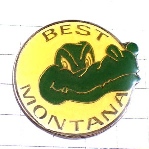 ピンバッジ・緑のワニ鰐モンタナ BEST-MONTANA USA