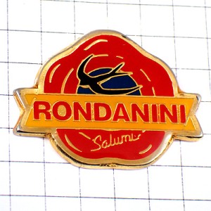 ピンバッジ・ツバメ燕くろい鳥サルーミ食肉加工品 RONDANINI SALUMI ITALY