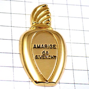 ピンバッジ・ジバンシー香水アマリージュ壜ボトル型ゴールド金色ボトル AMARIGE GIVENCHY FRANCE