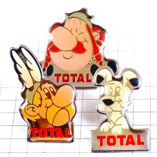 ピンバッジ・トタル石油アステリックス漫画３個オベリクス犬イデフィックスBDバンドデシネ