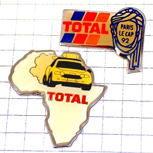 お買得ピンバッジ・パリルカップ車ラリーレースアフリカ1992年トタル石油２個 TOTAL PARIS-LECAP FRANCE