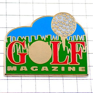 ピンバッジ・ゴルフ青空グリーン芝ボール球 GOLF MAGAZINE FRANCE
