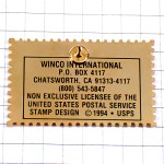 ピンバッジ・テキサスのカウボーイ郵便切手型アメリカ/USA