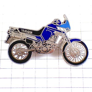 ピンバッジ・ヤマハ青いバイク二輪オートバイ銀色シルバー