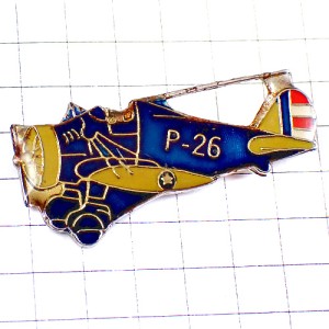 ピンバッジ・飛行機ボーイングP-26アメリカ陸軍ミリタリー戦闘機 BOEING  P26 P-26 USA