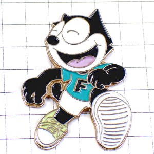 ピンバッジ・猫のフェリックスＦランナー漫画 FELIX-THE-CAT