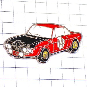 ピンバッジ・ランチア車フルヴィア赤レース仕様14番 LANCIA-FULVIA LANCIA ITALIA ITALY