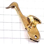 ピンバッジ・サックス楽器ジャズ音楽ゴールド金色サクソフォン SAXOPHONE