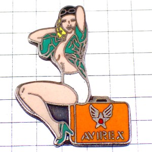 ピンバッジ・緑のハイヒール女の子アヴィレックス星スター旅行鞄 AVIREX PILOTE JACKET COCKPIT USA
