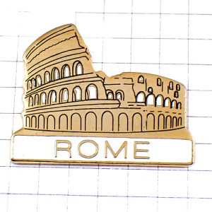 ピンバッジ・ローマのコロッセオ闘技場イタリア金色ゴールド COLISEUM ROMA ITALIA ITALY