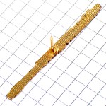 ピンバッジ・フルート音楽ゴールド金色の楽器