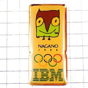 ピンバッジ・長野五輪マスコット冬季オリンピックＩＢＭスポンサー NAGANO-1998  JAPAN USA
