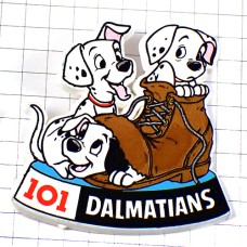 ピンバッジ・101匹わんちゃんディズニー/プラスチック製ダルメシアン犬 ONE-HUNDRED-AND-ONE-DALMATIANS