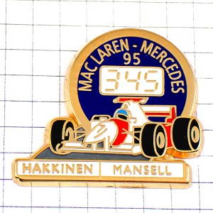 ピンバッジ・マクラーレンメルセデスF1レース車ハッキネンとマンセル MERCEDES-BENZ GERMANY