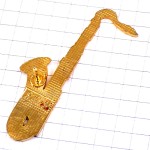 ピンバッジ・黒いサックス音楽サクソフォン楽器 SAXOPHONE