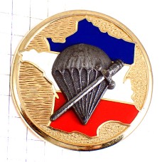 ブローチ・トリコロールのフランス地図型パラシュート剣
