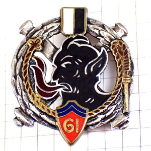 ブローチ・第61砲兵連隊フランス軍くろい悪魔 61E-REGIMENT-D-ARTILLERIE 61RA FRANCE