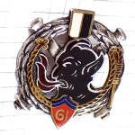 ブローチ・第61砲兵連隊フランス軍くろい悪魔 61E-REGIMENT-D-ARTILLERIE 61RA FRANCE