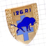 ブローチ・青い牛ウシ第126歩兵連隊フランス軍 126E-REGIMENT INFANTERIE 126RI FRANCE
