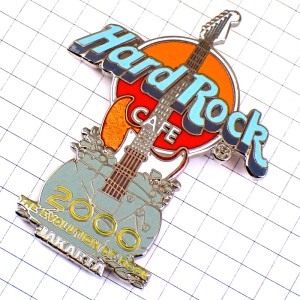 ピンバッジ・ハードロックカフェ店エレキギター楽器2000音楽インドネシアのジャカルタ GUITAR HARD-ROCK-CAFE JAKARTA INDONESIA 