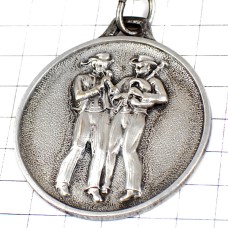 キーホルダー・バグパイプ楽器ラッパ音楽シルバー銀色 BIGNOUX TRUMPET FOLK BRETAGNE FRANCE