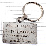 キーホルダー・プジョータルボ車ロゴ銀色エンブレムＴライオン PEUGEOT TALBOT FRANCE