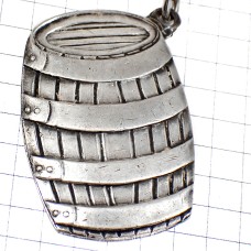 キーホルダー・ワインの樽ブドウ葡萄酒シルバー銀色 MAILLET TONNEAU WINE FRANCE