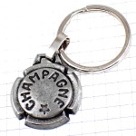 キーホルダー・シャンパーニュ酒シャンパン栓シルバー銀色 CHAMPAGNE FRANCE