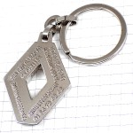 キーホルダー・ルノー車エンブレム菱形シルバー銀色 RENAULT FRANCE