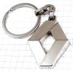 キーホルダー・ルノー車エンブレム菱形シルバー銀色 RENAULT FRANCE