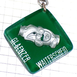 キーホルダー・銀色のパーツ機械ブルボン社製グリーン緑