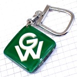 キーホルダー・銀色のパーツ機械ブルボン社製グリーン緑