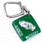 キーホルダー・銀色のパーツ機械ブルボン社製グリーン緑