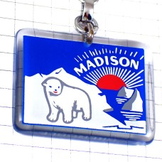 キーホルダー・シロクマ北極マディソン太陽グルノーブル MADISON BEAR GRENOBLE FRANCE