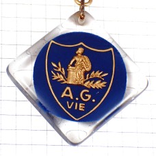 キーホルダー・立ち止まる紋章ブルボン社製 AG-VIE INSURANCES PARIS FRANCE