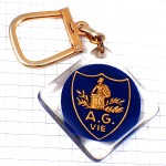 キーホルダー・立ち止まる紋章ブルボン社製 AG-VIE PARIS FRANCE