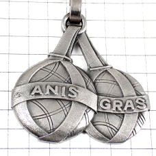 キーホルダー・ペタンク球を投げるベレー帽の男シルバー銀色 PETANQUE ANIS-GRAS FRANCE キーホルダー・ペタンク球を投げるベレー帽の男シルバー銀色 PETANQUE ANIS-GRAS FRANCE